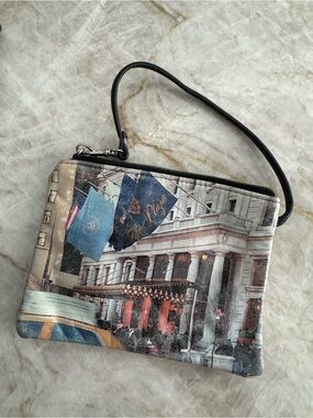 Cityscape Print Wristlet Key & Card Holder in Multi-Color